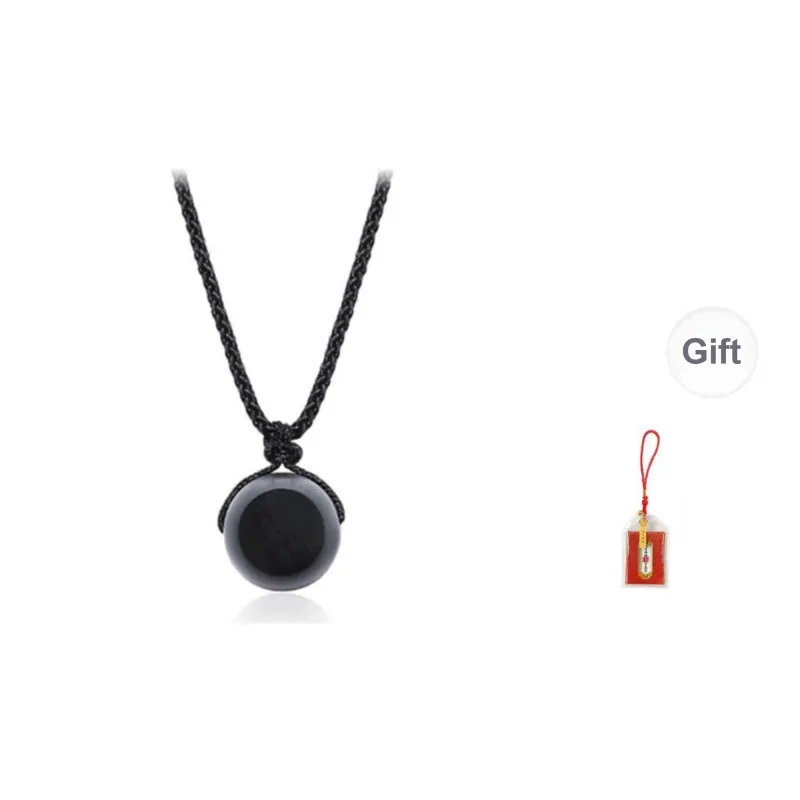 LUXLINE Obsidian Jade Necklaces Unisex-6