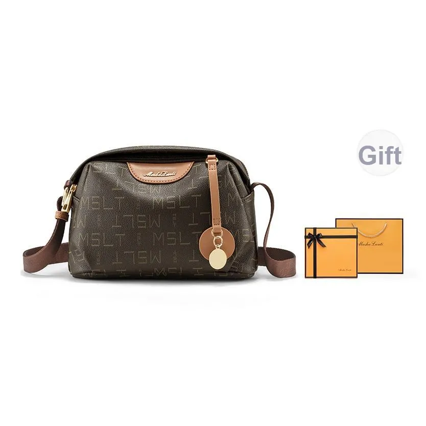 MashaLanti PVC с синтетической кожей сумка через плечо стандартная женская кофейно-чайный коричневый