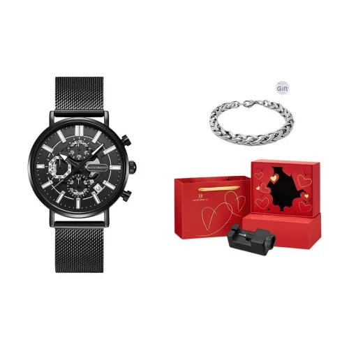 Katie Ermilio Heart of Darkness Collection Мужские часы Кварцевый механизм Ремешок из нержавеющей стали Черный циферблат