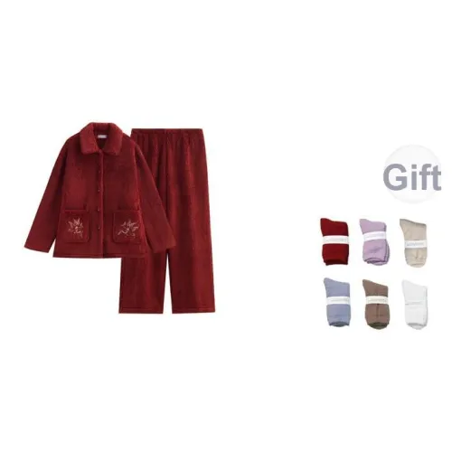 Same Language Пижамный комплект женский Китайский красный · Вышитый карп кой