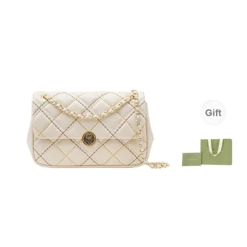 VANESSA HOGAN Cow Leather Chain Bag Shoulder Bag Medium Size Women's White/Black