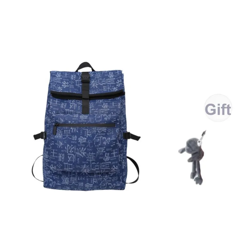 BRABOSTON Fabric Backpack Unisex Black/Light Blue/Denim Blue-13