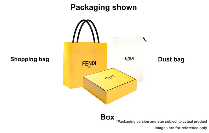 FENDI FF Calfskin With Canvas Card Holder Men's Gray & Black-4