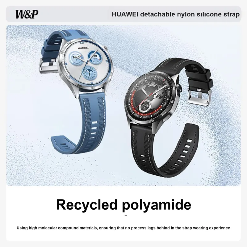 W&P Huawei Compatibility Watch Band Silicone+Composite Nylon+Aluminum Alloy+Stainless Steel+Spring Material-6