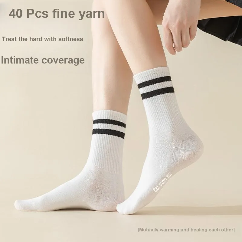MIIOW Trend Party Series Mid Calf Socks Women's Shopping Bag 5 Pack-5
