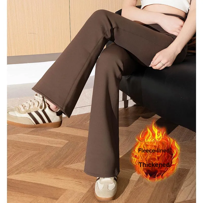 Tonlion Fleece Lined Fall Winter Casual Pants Women's-2