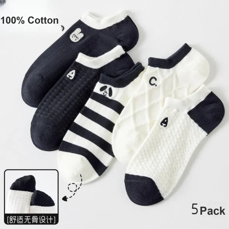 AUGUST No Show Socks Women's 5 Pack-5