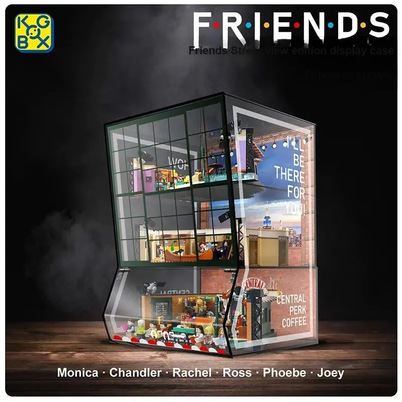KGBOX Building Block 10292 'Friends' Apartment Figure Transparent Display Case Coffee Shop Acrylic Model Accessories-3