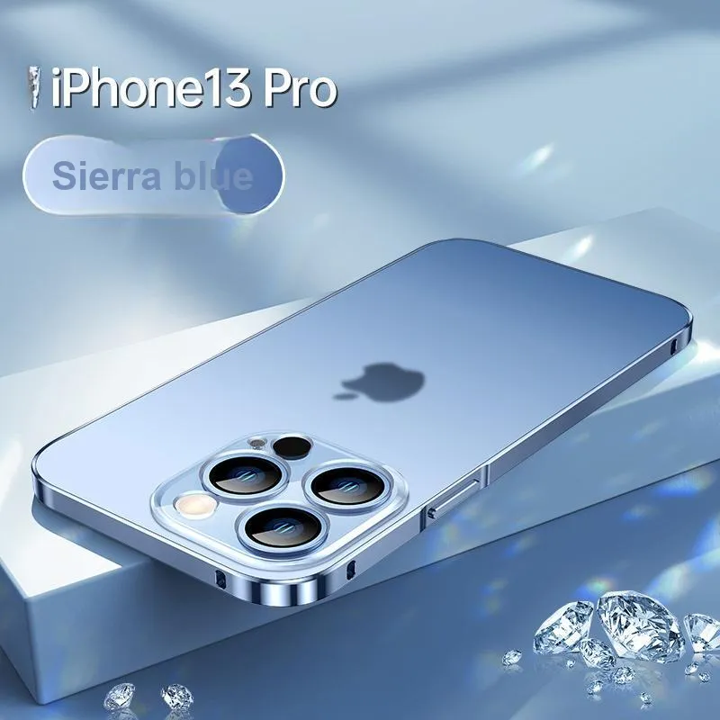 Andmo Metal Advanced Matte Transparent Impact Resistant Phone Case Compatible With Apple 13/13 Pro/13 Pro Max-1