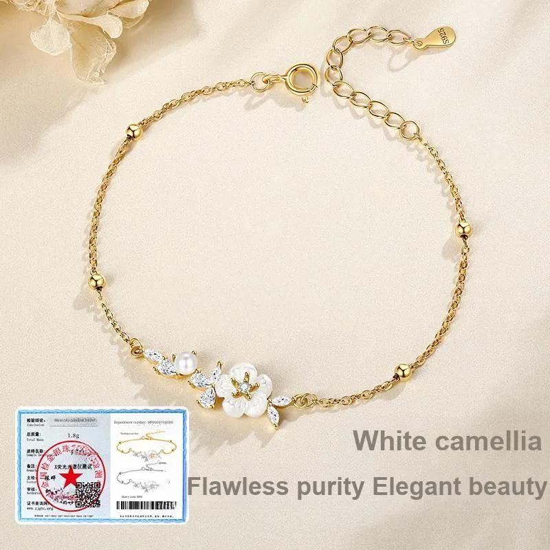 Hurry That Year Shell Pearl, Shell Flower, Synthetic Cubic Zirconia Bracelets Women's-4