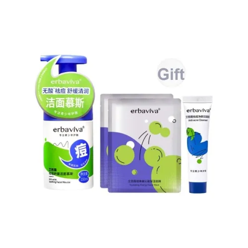 Erbaviva Подростки Аминокислоты Средство для очищения кожи с акне Мусс Успокаивающий Контроль жирности