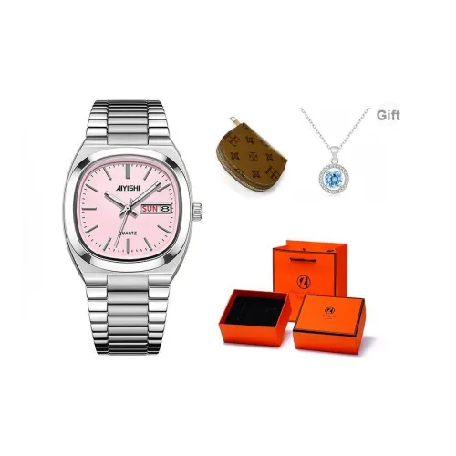 AIYISHI DOPAMINE Кварцевый механизм ремешок из нержавеющей стали унисекс розовый циферблат часов