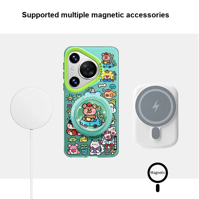 Marsfield Acrylic Material Magnetic Case Happy Graffiti Phone Cases Compatibility Huawei P70/60/50/40PRO-3