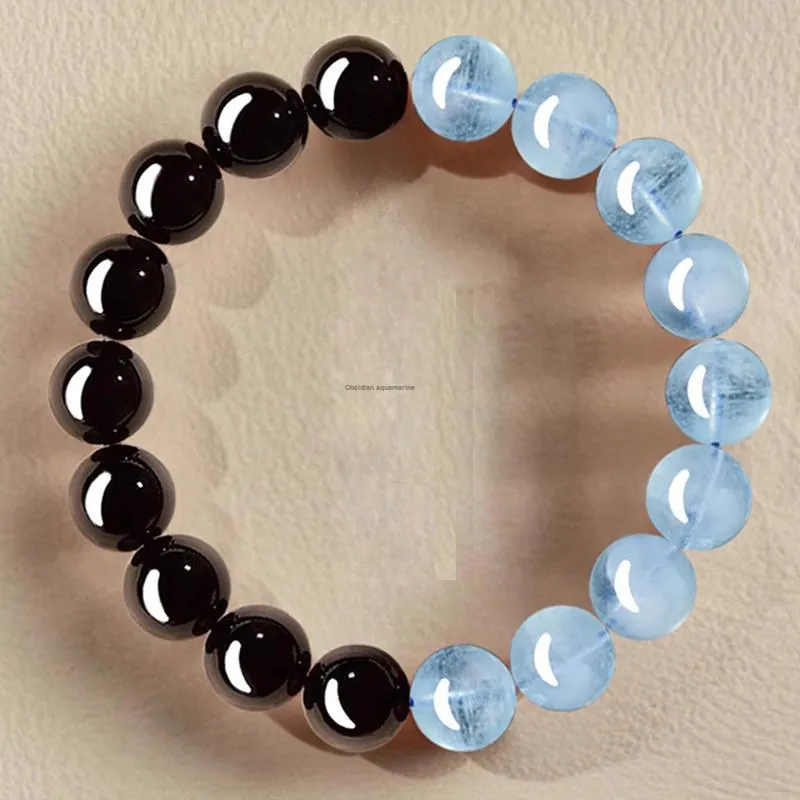 Moonstone Edge Obsidian Bracelets Unisex-1