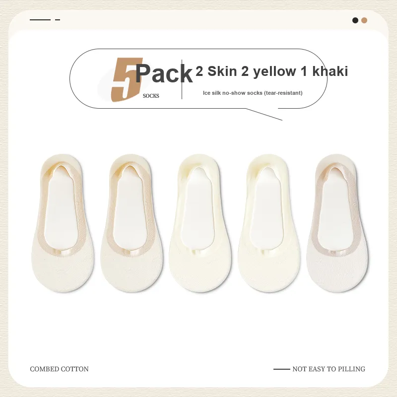 ROBINHOOD No Show Socks Women's 5 Pack-3