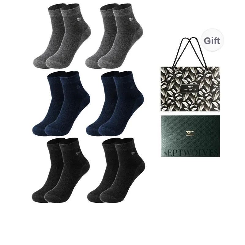 SEPTWOLVES Mid Calf Socks Men's 6 Pairs Box Included-67
