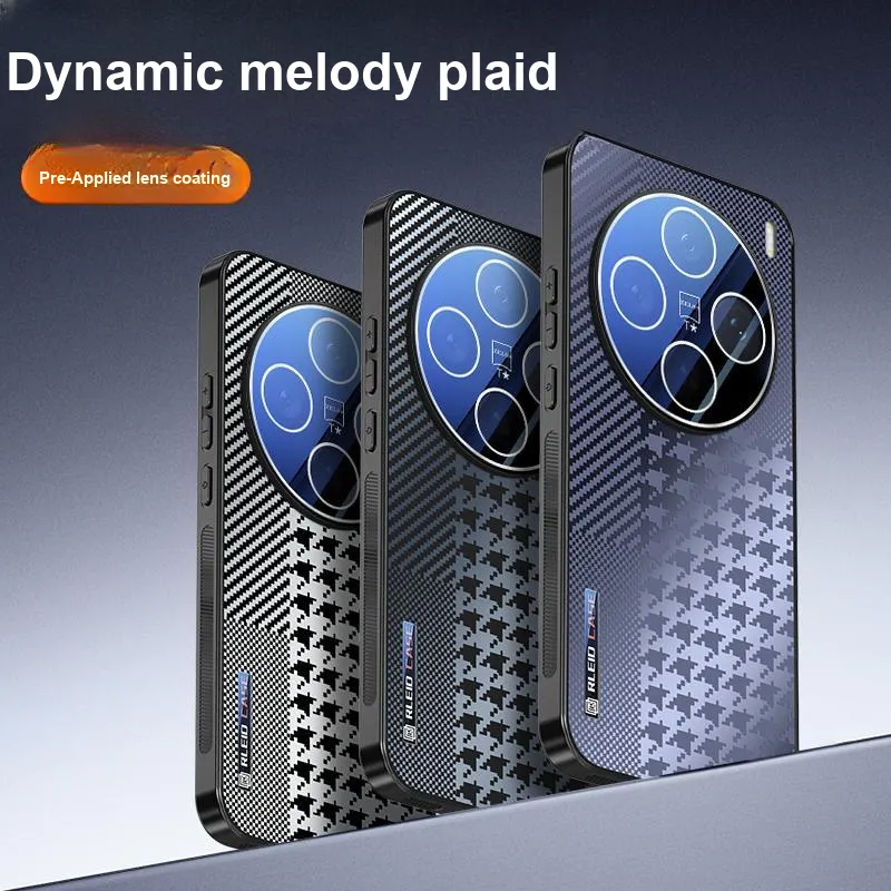 YUBEN PC Material Matte Plaid Phone Cases Compatibility With VIVO S30/S20/Y300/Y300i/X200/X200S/Pro/Ultra-3
