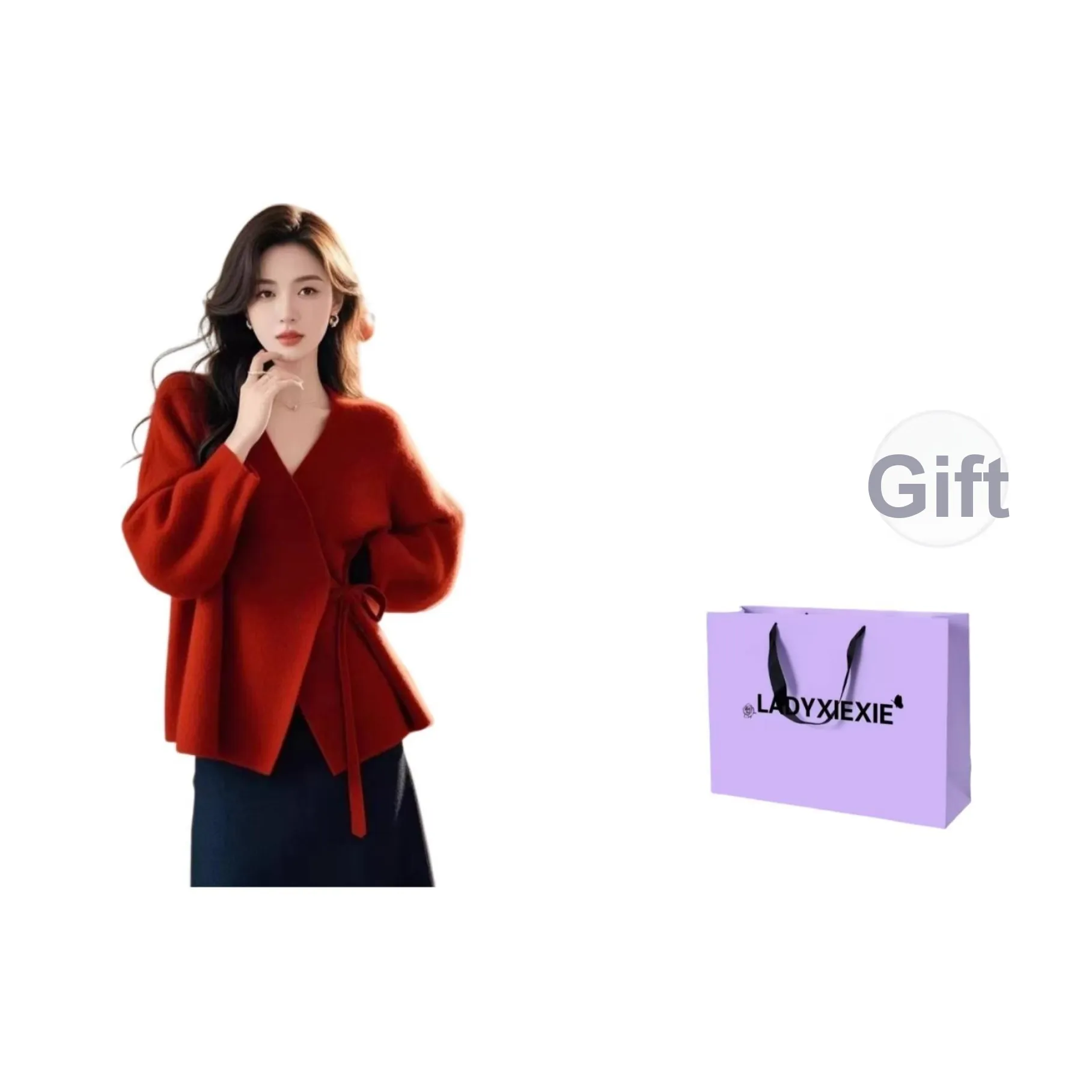 LADYXIEXIE Красный Женский Трикотаж