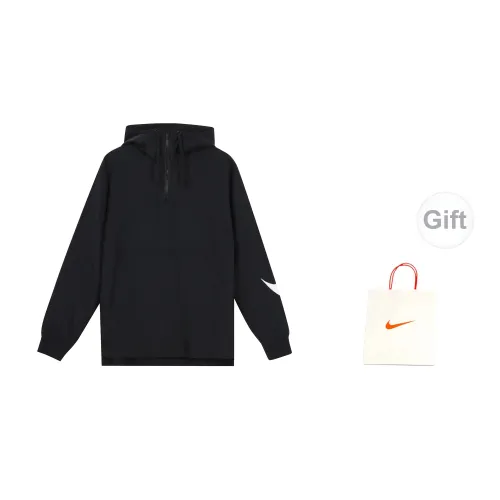 Nike Big Swoosh Windbreaker Jackets Men Black Gift Bag