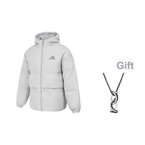 Adidas Пуховик Унисекс Серый с ожерельем