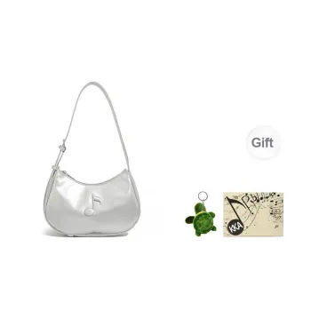 KKA PU, Textile Mixture Crossbody Handbag, Shoulder Bag Women's Silver/Ecru/Black/Blue