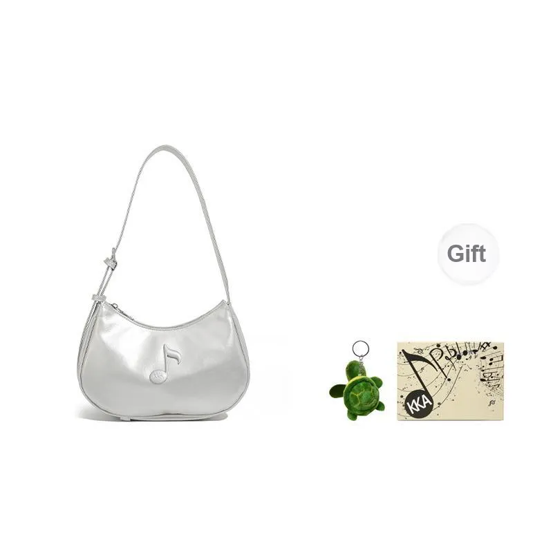 KKA PU, Textile Mixture Crossbody Handbag, Shoulder Bag Women's Silver/Ecru/Black/Blue-0