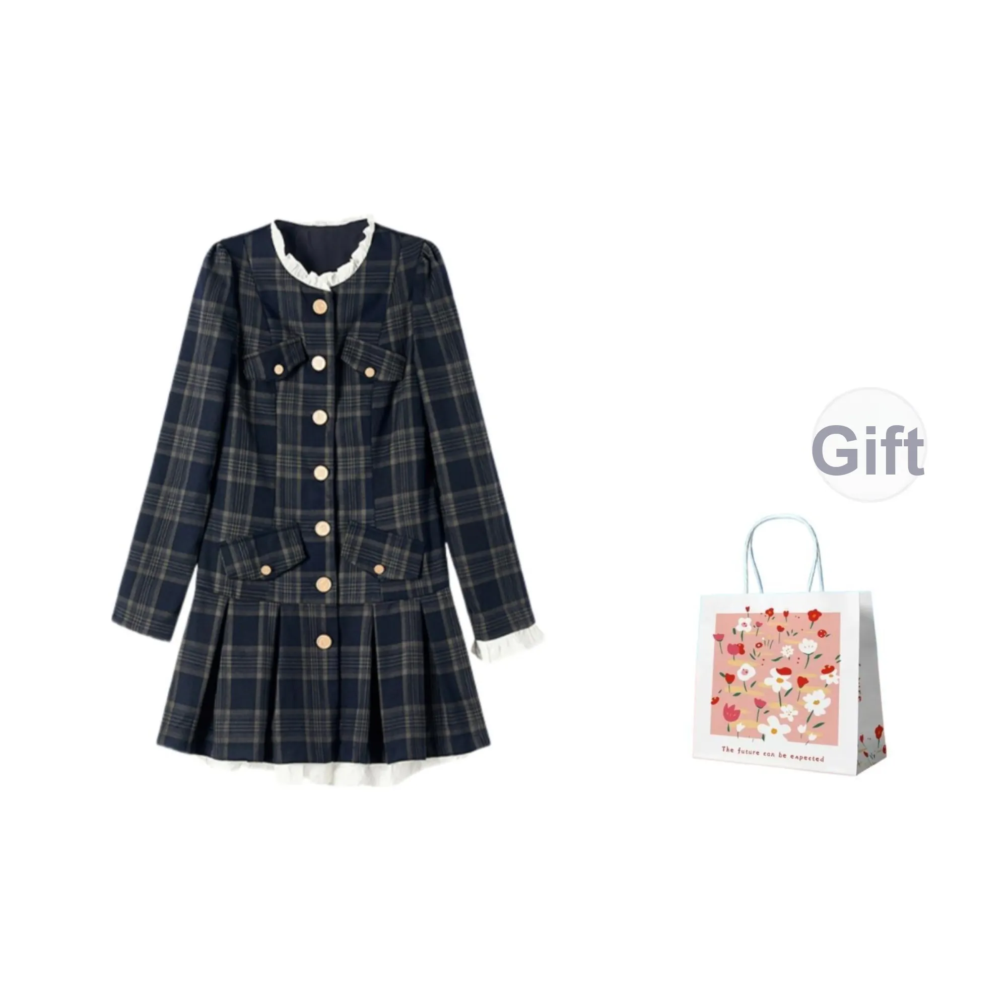 Mlpstudio Длинное платье с длинными рукавами женское синий черный