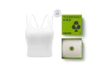 [Self With Pads]V-Neck Camisoles - Moon White