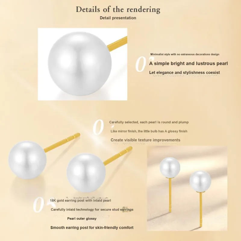 LAOMIAO Pearl Stud Earrings Women's-3