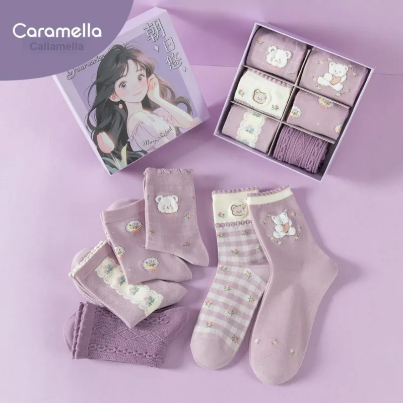 Caramella Mid Calf Socks Women's 6 Pack-7