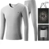 Men's Crew Neck Clothing Sets (Light Gray) 100% cotton Antibacterial/High-Rebound Soft