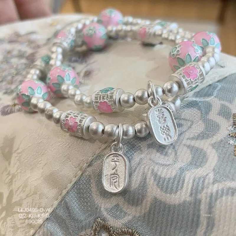 Silver Arashi Sterling Silver Beaded Bracelet 999 Fine Silver Women's-1