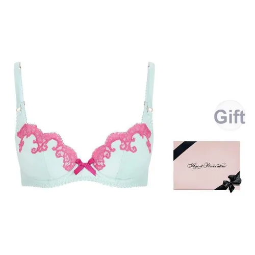 Agent Provocateur Винтаж Шелк Сборка Украшение сборкой Бюстгальтер Женские Мята