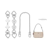 Silver White Four-Leaf Clover+Cherry Blossom Extender Chain+Decorative Chain
