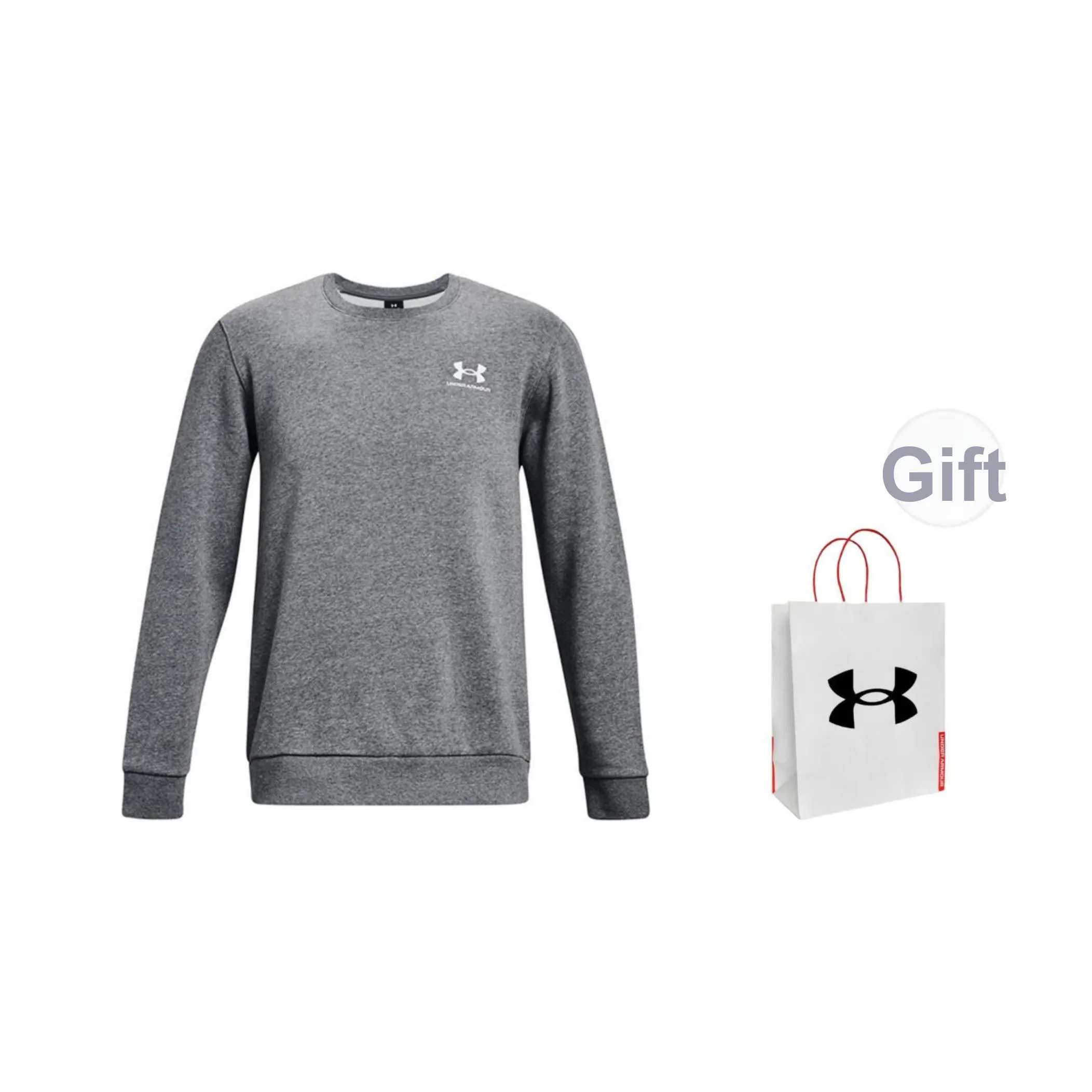 Under Armour Sweatshirts Unisex Gray Shopping Bag Included