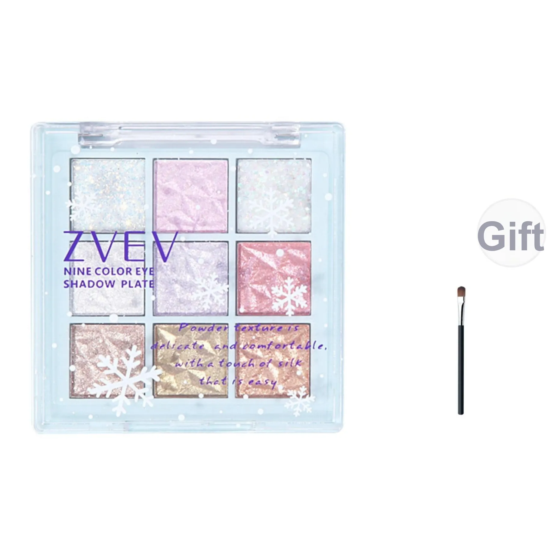 ZVEV Рождество Снежинка Девять Цветов Кисть для теней Palette Блестящий Сияющий Сияние
