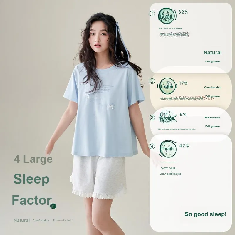 Aannsfam Pajama Set Women's Gift Box Set Aqua Blue-2