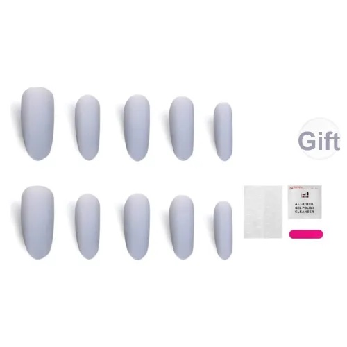 JIABITU Матовый Aurora Серый Синий False Nail Трапециев Однотонный Телесный Новый китайский стиль 17 мм