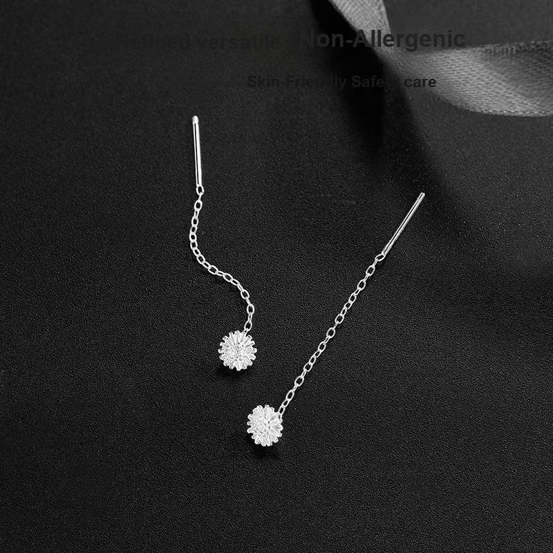 U state Pure Silver 999 Sterling Silver Drop Earrings Women's-1