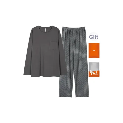 Black Gray Color Men's Pajama Sets Черный Серый Цвет Мужские Пижамные Комплекты