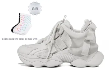 VITTORIO VENTURA Wear Resistant Low Top Chunky Sneakers 6cm Women's Light Gray