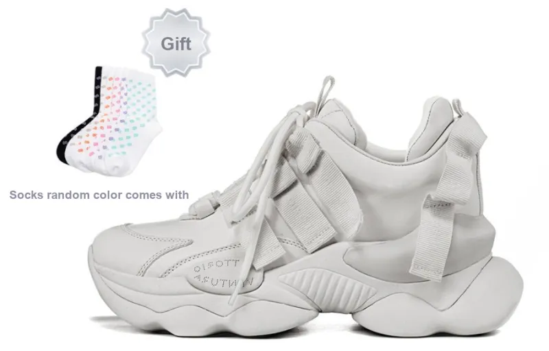 VITTORIO VENTURA Abrasion Resistant Low Top Chunky Sneakers 6cm Women's Light Gray-0