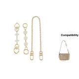 [Gold-Tone]Four-Leaf Clover+Camellia Extender Chain+40cm Decorative Chain Set
