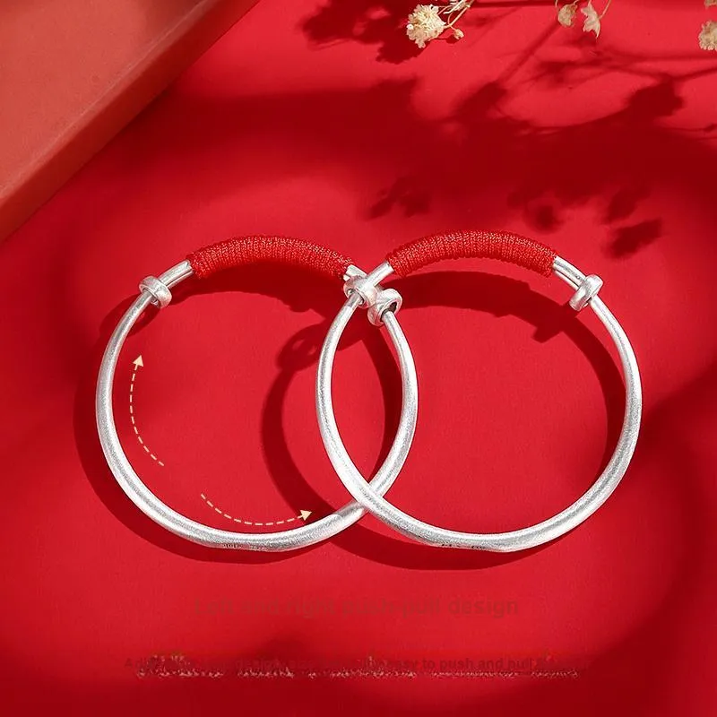 JINLIUFUJIXIANG S999 Sterling Silver Bracelets Kids'-4