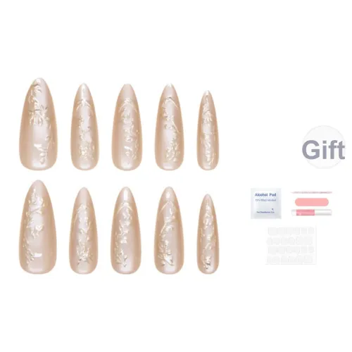 SEVERLAND False Nail Длинный Золотая ветвь нефритовый лист Миндаль Кошачий глаз Градиентный