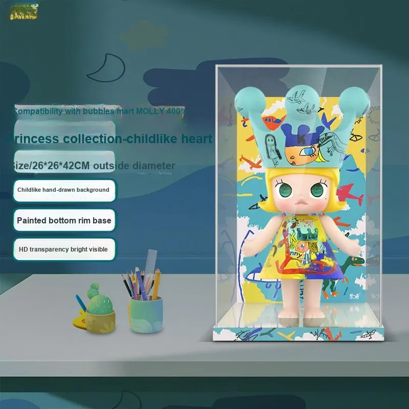 LIGHT YOUR BRICKS Compatibility Pop Mart 400% Childlike Princess Collection Display Case Model Accessories-1