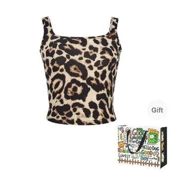 BVODE Tank Tops Women's Leopard Print Shopping Bag