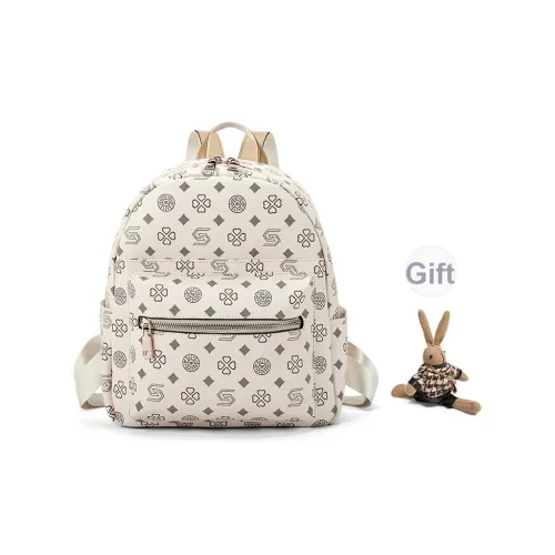 ST SAT Синтетическая кожа Рюкзак Путешествие Стандартный Женский Кофе Экрю