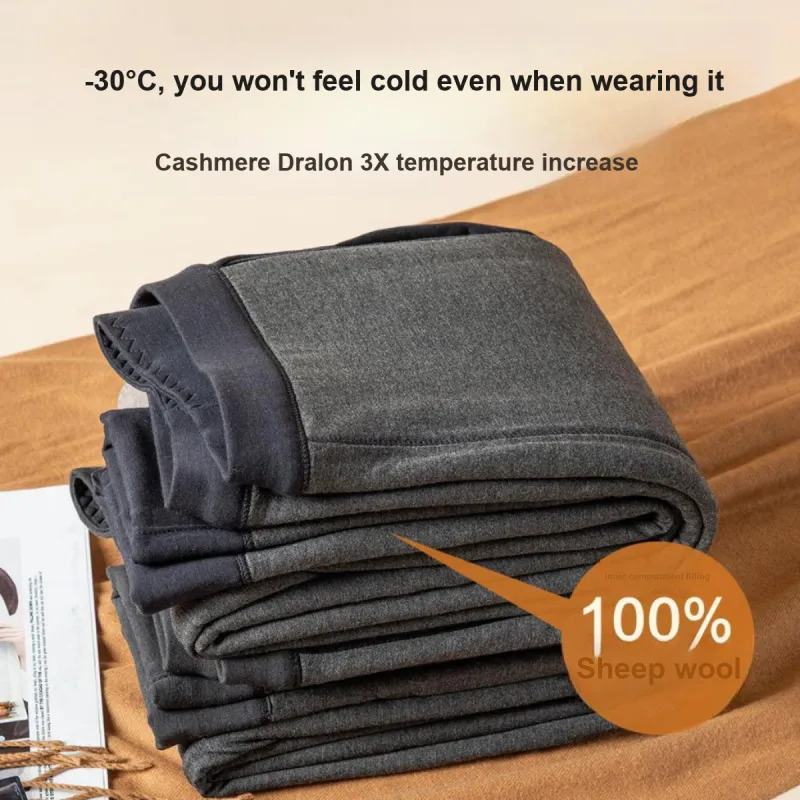 H YXIANG Thermal Pants Men's Blue Gray-2