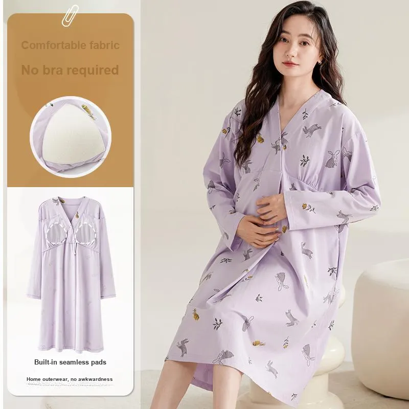 XIAFENYAN Nightgown Women's Purple-1